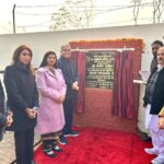 Chief Minister Bhagwant Mann and Cabinet Minister Sanjeev Arora at the inauguration of Punjab’s first dog sanctuary in Ludhiana, with officials and staff present.