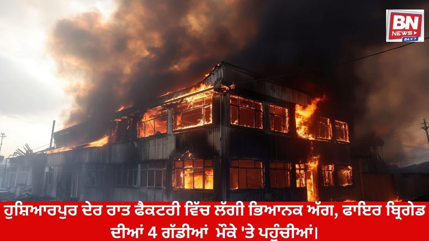 Massive Fire Breaks Out at Rosin Factory in Hoshiarpur’s Bhavani Nagar