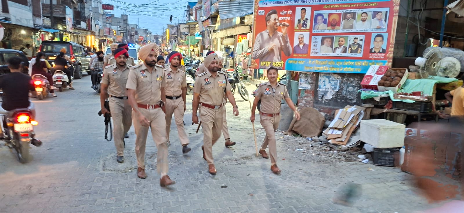 Jalandhar Rural Police Conducts Flag March and Special Nakabandi to Strengthen Security Arrangements Ahead of Independence Day
